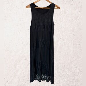 Anne French Black Sleeveless Scoop Neck Sheath Dress